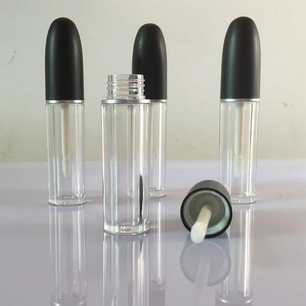 

2016 новое прибытие пустой блеск для губ трубы черный топ пуля форма DIY Lipbalm трубки п
