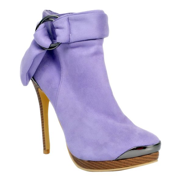 

kolnoo womens 13cm slim high heel platform ankle strap winter boots party casual shoes purple xd227, Black