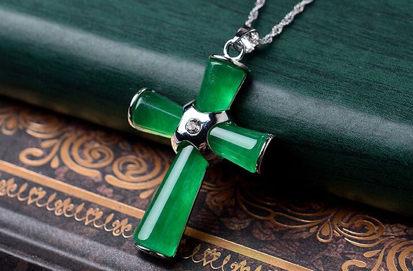 

925 чистого серебра чистого серебра подвески крест 925 чистого серебра нефрита крес