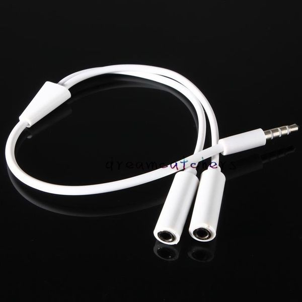 3.5mm 1 Erkek 2 Çift Kadın Kulaklık Kulaklık MP3 MP4 Jack Kulaklık Ses Stereo Y Splitter Kablo Adaptörü iphone 7 Samsung HTC için