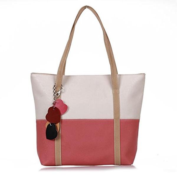 

Оптово-AUAU женщин PU кожа ручной сумка Сумочка плеча Tote бежевый+красный арбуз