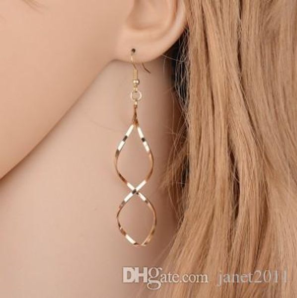 

vintage womens earrings gold/silver tone hanging earrings swirl wave hook dangling earrings womens jewelry gifts for her
