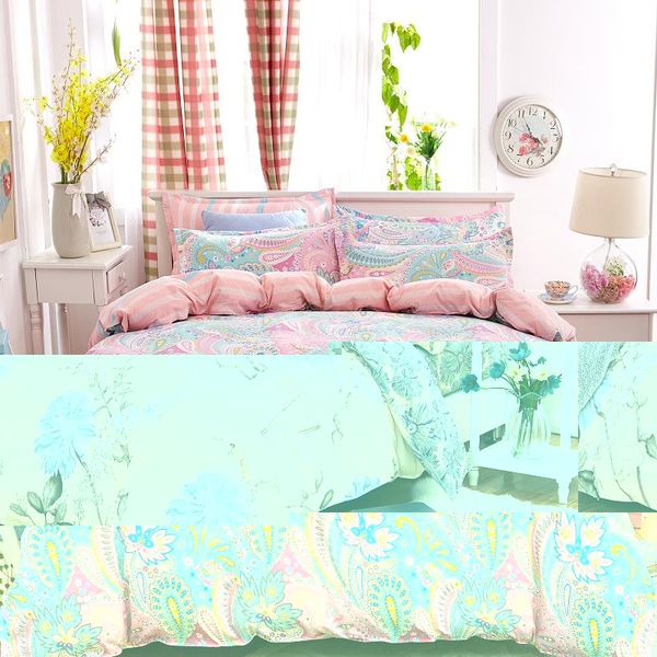 

wholesale-unihome bohemian bedding set polyester cotton soft bed linen duvet cover pillowcases bed sheet sets home textile coverlets