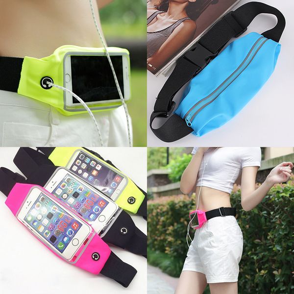 

outdoor sport gym money belt waterproof multifunction waist bum bag cover case for 4-6 inch universal phone travel running pouch