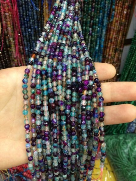 

4mm faceted agate stones natural stone loose bead diy jewellery accessories for fashion jewelry making and garment embellishment, Black