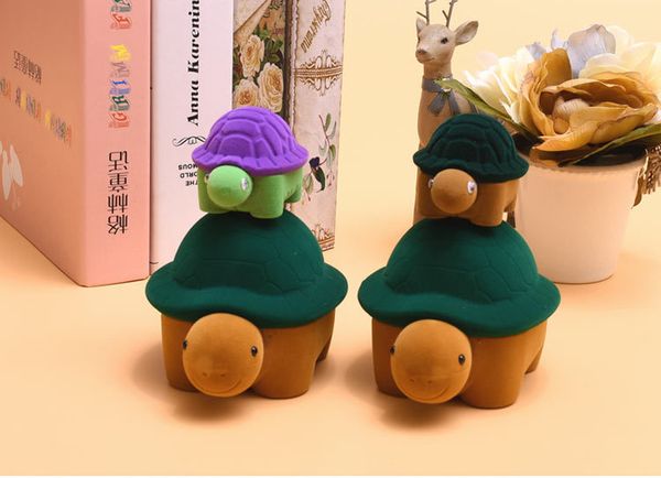 

[simple seven] cute big turtles ring box plastic flocking display jewelry box pendant velvet cases necklace case for gift big size, Black;white