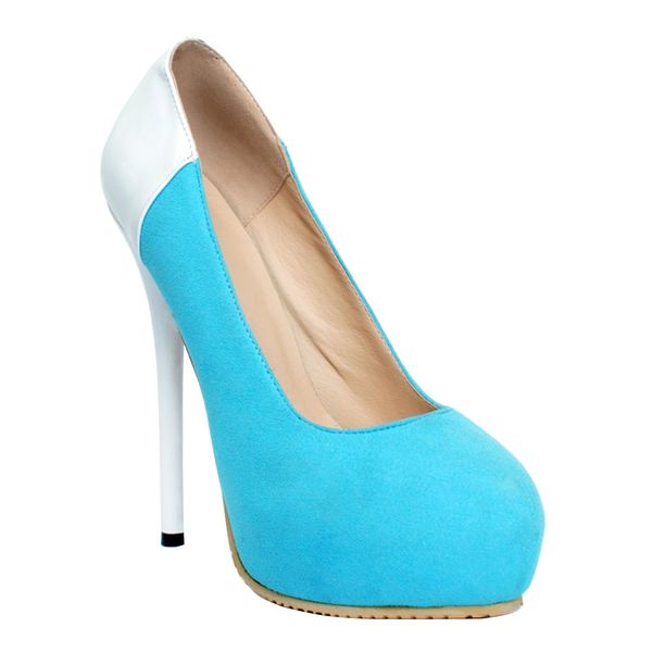 

kolnoo women's abstract patchwork print stiletto platform high heel pumps slip-on party casual simple shoes xd204, Black