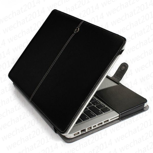 100PCS Cuoio DELL'UNITÀ di elaborazione Antiurto Folio Libro Della Copertura Della Cassa Del Raccoglitore per Apple Macbook Air Pro 11'' 12'' 13 