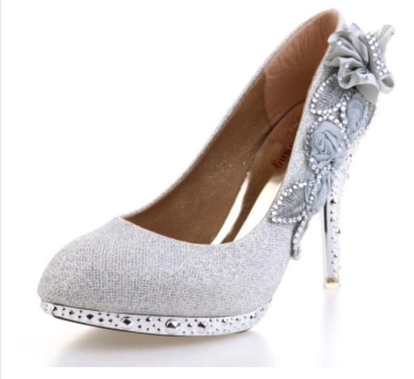

ladies christmas high heels for women platform wedding shoes silver wed bridal heel party shoe ladies high heeled open shoes, Black