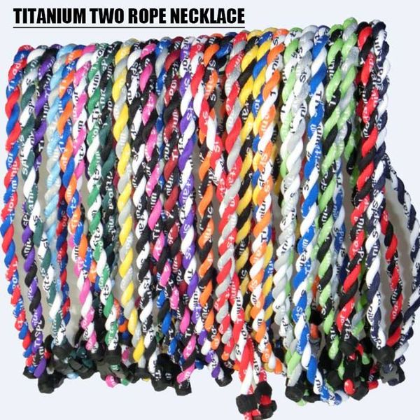 

20" ionic titanium baseball braided necklace sports softball, Golden;silver