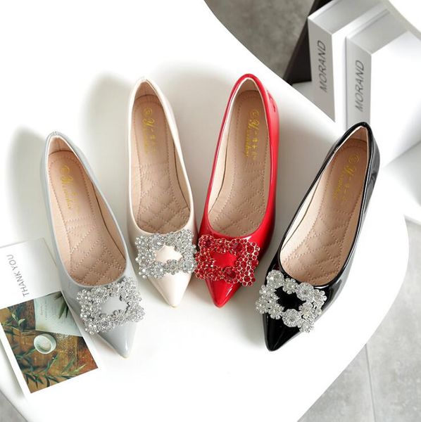 2017 Women Shoes Rhinestones Decoration Flat Heels Large Size