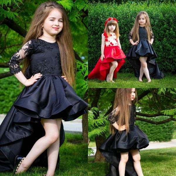 

кружевное платье для девочек с цветочным принтом маленькое черное платье для вечеринок с рукавами и длинными рукавами, White;blue