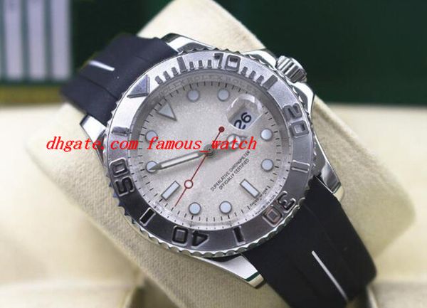 

luxury wristwatch stainless steel platinum dial watch 116622 box papers rubber bracelet automatic mechanical men watches, Slivery;brown