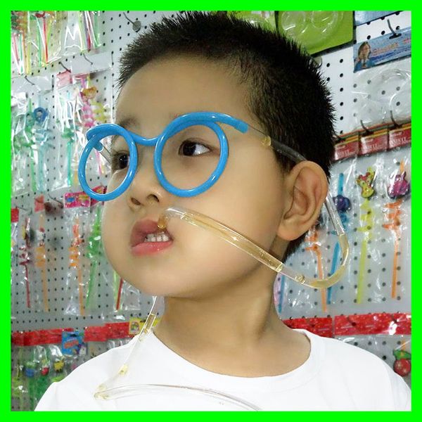 

funny kids colorful soft glasses diy plastic drinking straws unique flexible drinking tubes for kids party gift