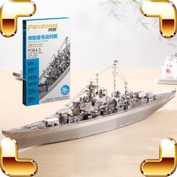 Großhandel Neue Ankunft Geschenk Bismarck Schlachtschiff 3d Modell Metall Montieren Diy Spiel Spielzeug Military Ship Collection Iq Pädagogische