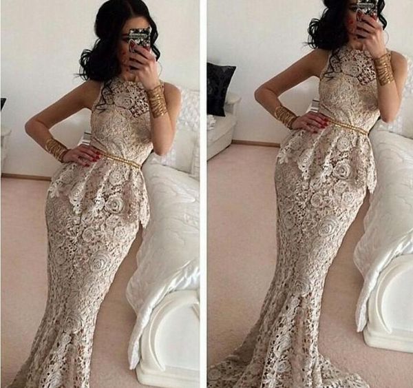 

горячей ! новый 2017 элегантный русалка о-образным вырезом без рукавов формальное вечернее платье длина пола длинные кружевные вечерние плат, Black;red