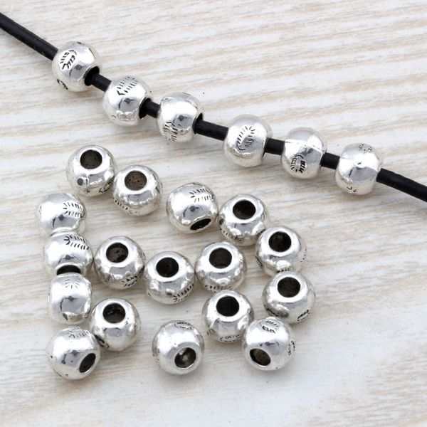 MIC 200 PZ Argento Antico In Lega di Zinco Bali Stile Rotondo Spacer Bead 7x6mm Gioielli FAI DA TE D18