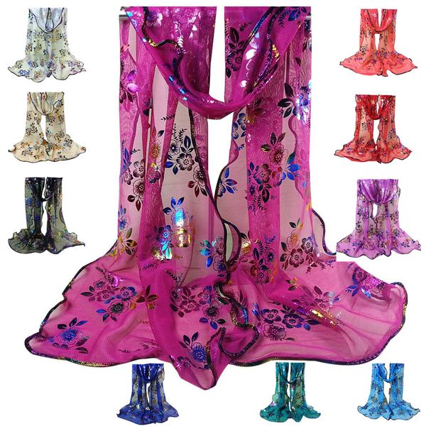 

wholesale- women's luxury lace edged scarf vintage colorful flower gauze veil shawl scarf wraps shawl long large soft scarf bufandas mu, Blue;gray