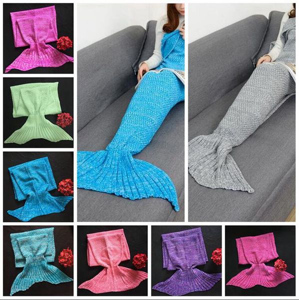 Baby Mermaid Tail Blankets 90 50cm Kids Girls Children Soft Warm