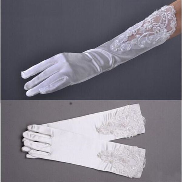 

2017 new arrival bridal gloves with lace appliqued fashion finger white/ivory wedding gloves elegant stock wedding accessories