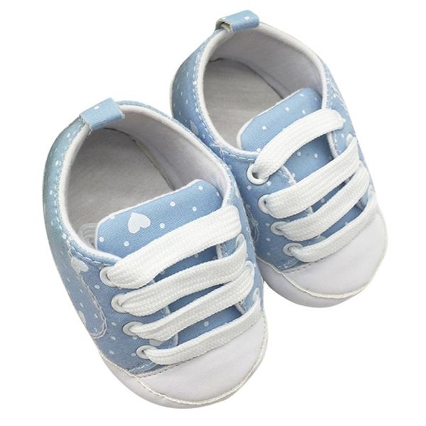 Kids Girl Boy Infant Baby Boys Girls Soft Soled Cotton Crib Shoes Laces Prewalkers First Walkers