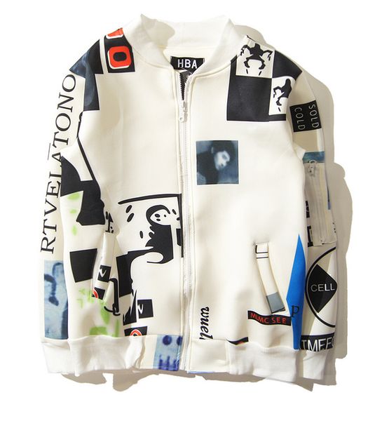 

wholesale- space cotton jacket men women 2017 winter streetwear hip hop jackets men printing jackets men college jackets, Black;brown