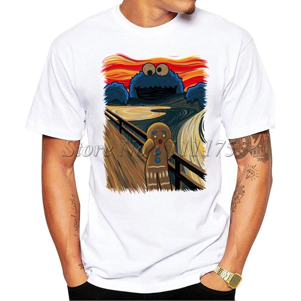 

wholesale- 2017 men's fashion the cookie muncher printed t-shirt summer cool fashion tees, White;black