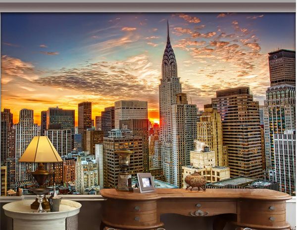 

luxury european modern new york city skyscraper mural 3d wallpaper 3d wall papers for tv backdrop