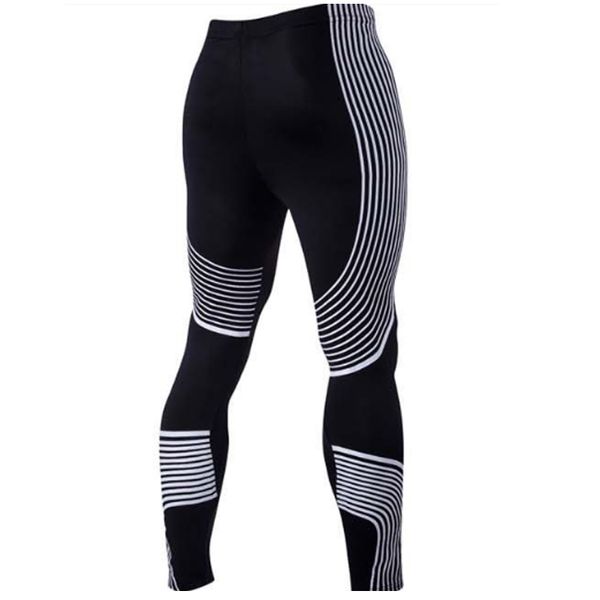 

wholesale- mens compression pants sweatpants slim tights splicing fashion pants bodybuilding men joggers skinny leggings trousers gfdc, Black