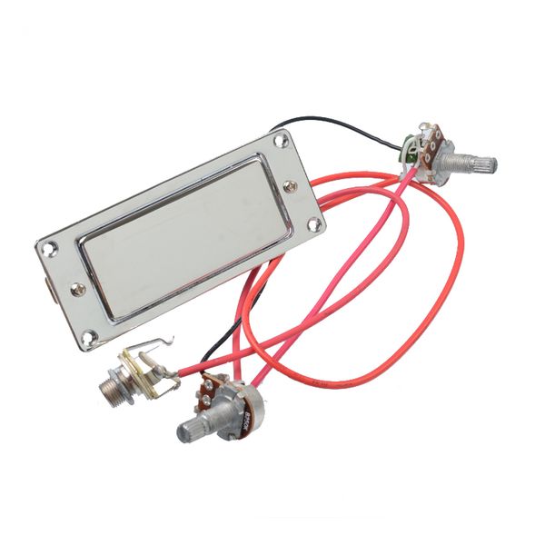 

Хром мини хамбакер предварительно проводной гитарный пикап с громкостью и тоном