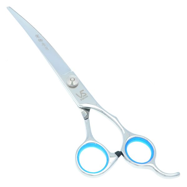 7.0 Polegadas VS Profissional Pet Scissors para Dog Grooming Corte Afiada Tesoura Clipper Curvo Tesouras Animais Clippers De Cabelo, LZS0187