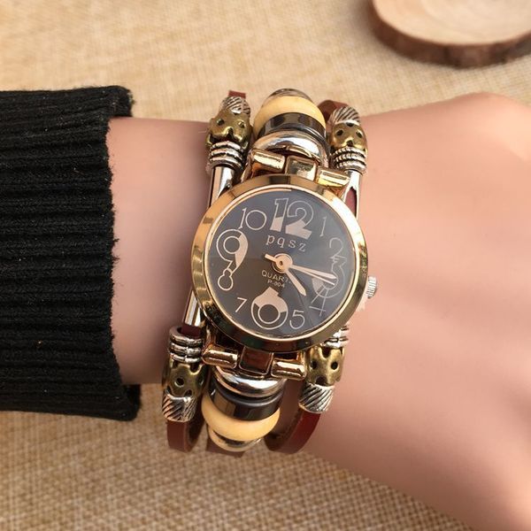 

new arrival ladies dress watches fashion leather retro student bracelet watches casual women's diamond wristwatch, Slivery;brown