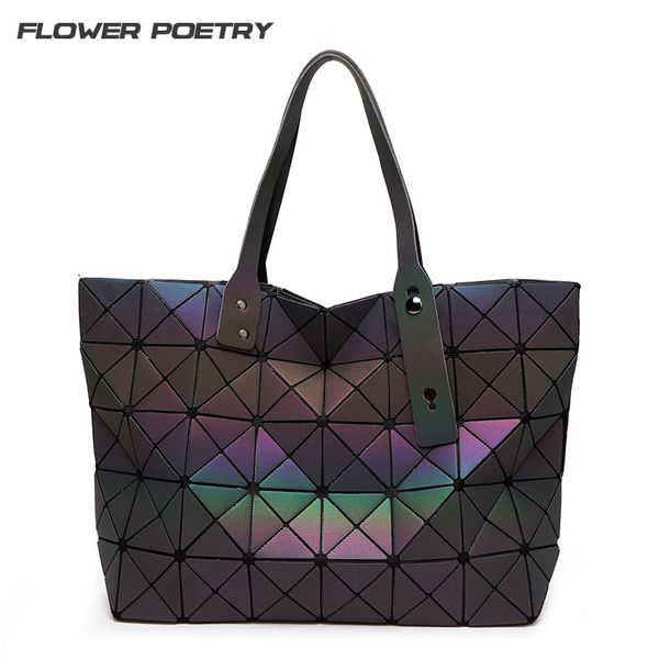 

wholesale- 2016 women handbag bao bao bag geometry luminous sequins plain folding shoulder bags tote famous brands lady baobao handbags