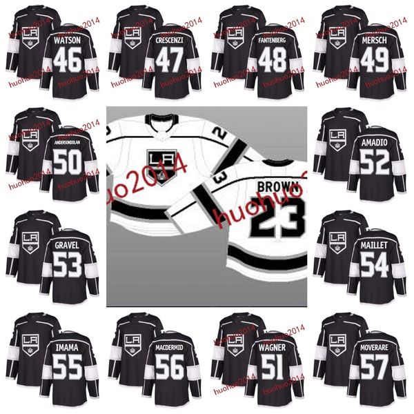 

Los Angeles Kings 2017-2018 46 Spencer Watson 47 Andrew Crescenzi 48 Oscar Fantenberg 49 Michael Mersch 50 Jaret Anders Hockey Jerseys