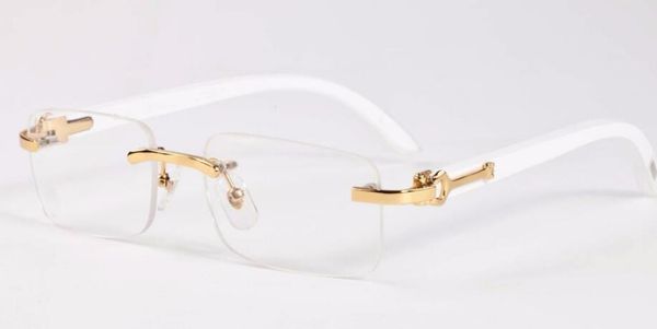 

box new clear rimless lunettes sunglasses glasses gold women 2019 vintage buffalo bamboo brand wood de frame men with soleil olxqj, White;black