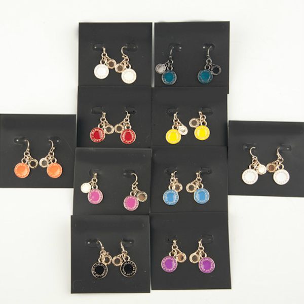 

Смешанный цвет письма диск серьги позолоченные серьги Серьги бесплатная доставк