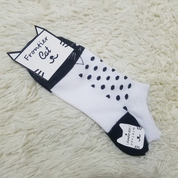 

wholesale- warm comfortable cotton bamboo fiber girl women's socks ankle low female invisible color girl boy hosier 1pair=2pcs xws66, Black;white