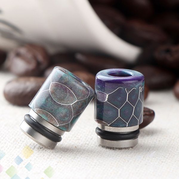 

Stainless Steel + Epoxy Resin Drip Tip 510 Grid Wave Drip Tip 510 Mouthpiece for 510 Atomizer Electronc Cigarette DHL Free