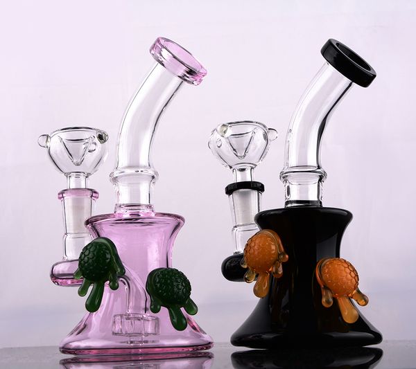 Nuovo CHEECH nero e rosa Bong in vetro concentrato Piattaforme petrolifere con soffione diffuso perc Bubber Tubo dell'acqua con giunto da 14 mm