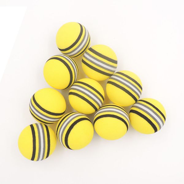 

wholesale- 50pcs eva foam golf balls yellow/red/blue rainbow sponge indoor practice training aid soft golf ball