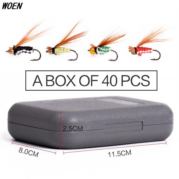 

woen ocean rock fshing 40 pieces / boxed bionic lure fly fishing hook bait
