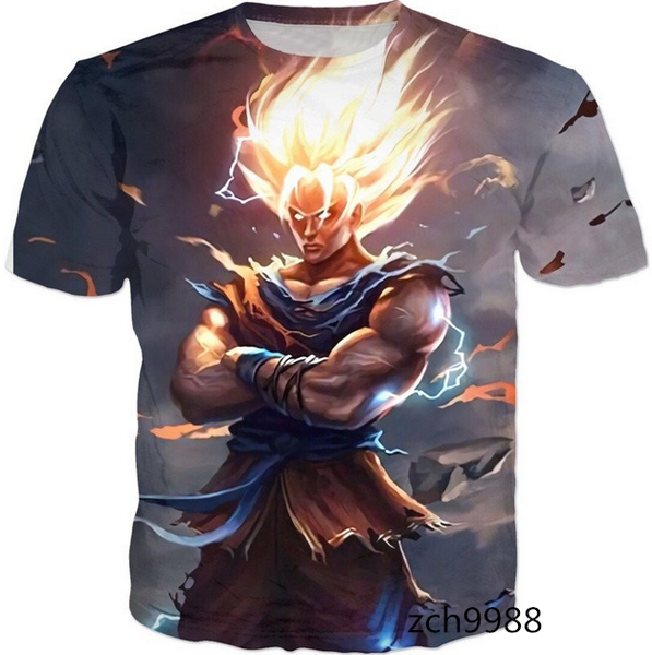 

новые прибытия женские / мужские япония аниме dragon ball мультфильм гоку с коротким рукавом 3d печати футболка лето повседневная футболка s, White;black