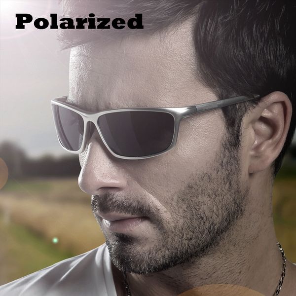 

wholesale- men's polarized sunglasses aluminum-magnesium alloy full frame googles cool driving polarized sun glasses, White;black