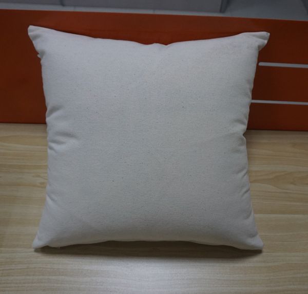 

12 oz natural canvas pillow case 18x18 plain raw cotton embroidery blank pillow cover