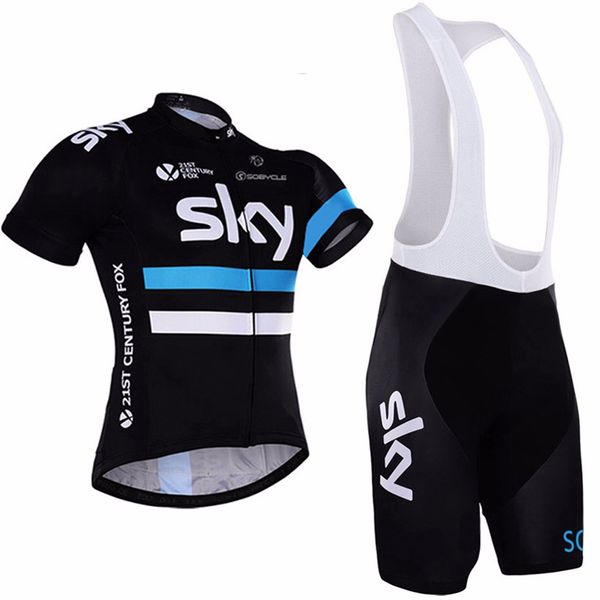 

2017 sky team pro cycling jersey + bib shorts cycling set. men's bicycle cycling clothing bike wear shirts ropa ciclismo mtb, d015, Black;red