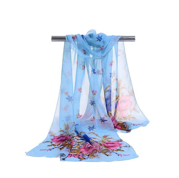 Fabrik Großhandel Seide Chiffon Schal Frauen Lange Schals 2017 Neue Designer Printe Sarong Floral Wrap Strand Abdeckung 160*50 cm DHL Geben