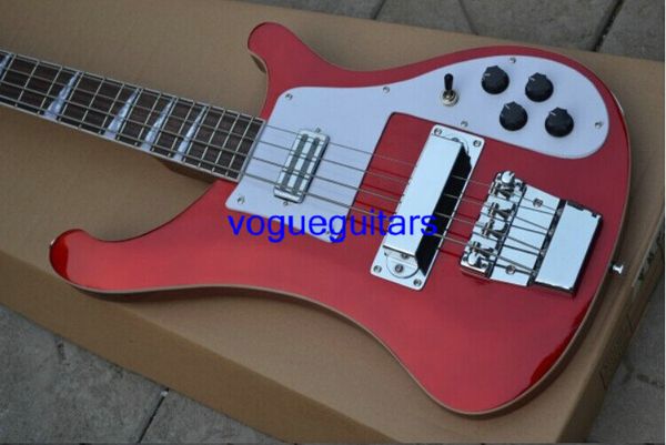 Neue Stil 4003 E-Gitarre Abalone Inlays Bass Candy Red Farbe E-Bass Musikinstrumente