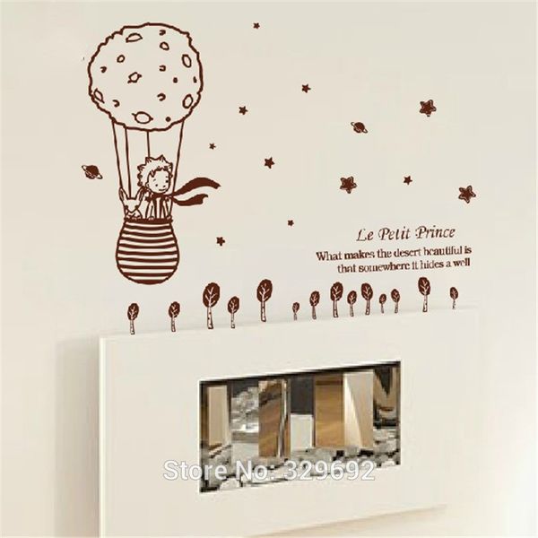 

eco friendly большой размер 112.5x 98 см для детей номеров маленький принц и лиса съемные стикеры стены украшения дома tx-506