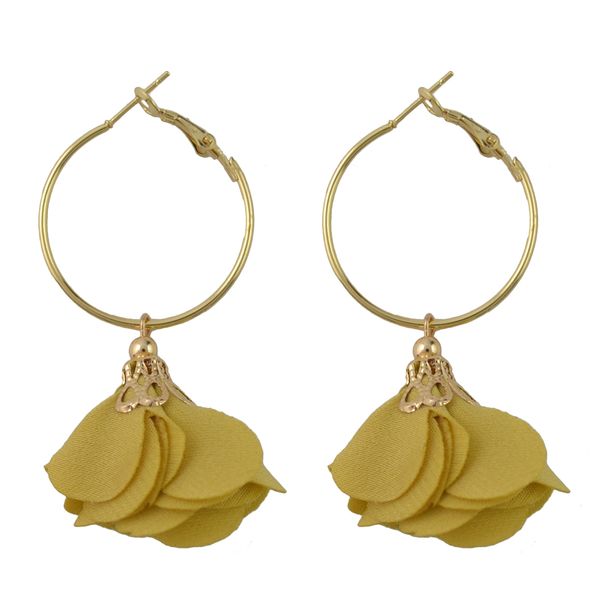 

idealway новая мода 6 цветов fahsion сплава ткань материал цветок серьги модный подарок ювелирных изделий, Silver