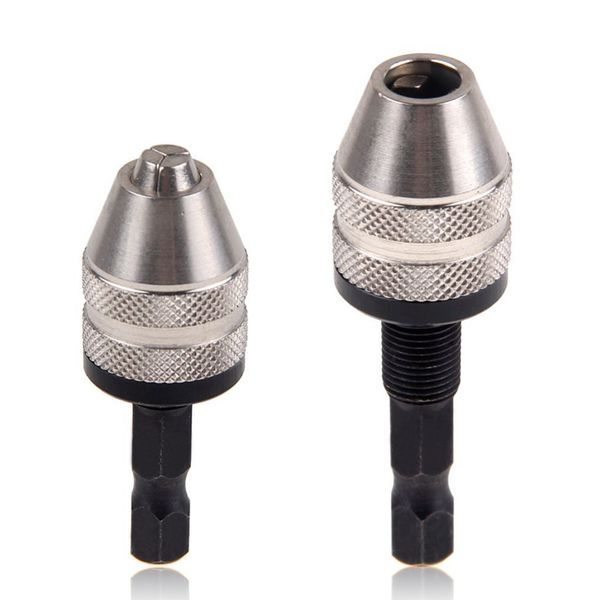 

wholesale- 1pc 0.3-3.4mm electric screwdriver drill chuck sliver&black drill bit chuck hex shank adapter converter quick change